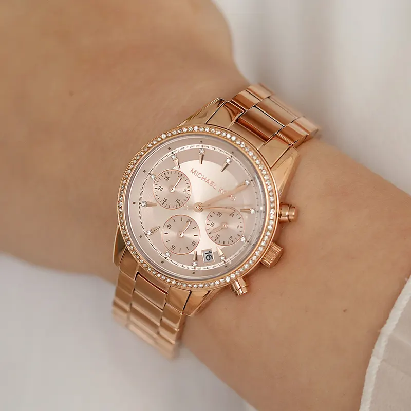 Michael Kors Ritz  Rose Gold-Tone Ladies Watch- MK6357